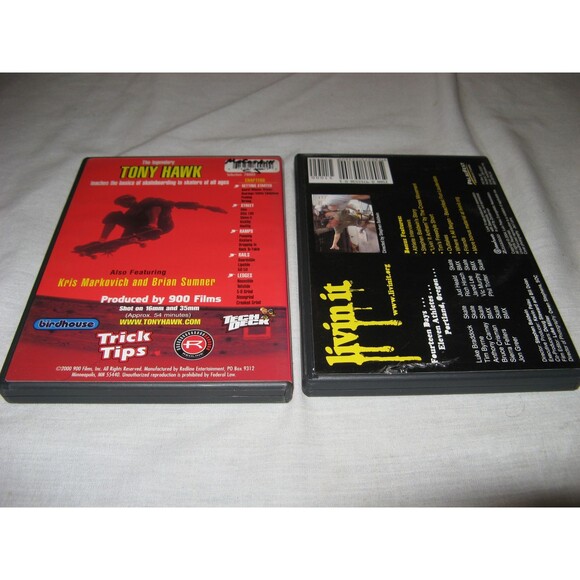 Lot Of 2 Skateboard & BMX DVDs Tony Hawk Livin It Sierra Fellers Bruce Crissman - Picture 2 of 3